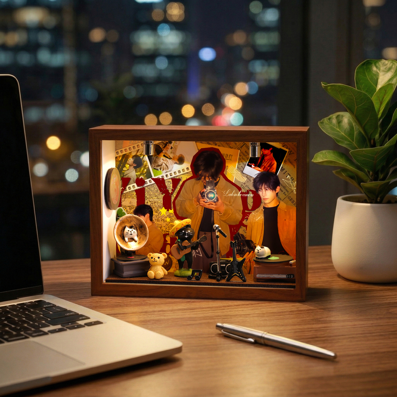 Yi Yangqianxi Merchandise Music Photo Frame DIY Desktop Decoration Birthday Ornament Bedroom Display Gift for Girls
