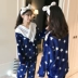 Đồ ngủ nữ cổ chữ V mùa thu và mùa đông Học sinh flannel dài tay có thể mặc bộ đồ dịch vụ mặc nhà bằng lông cừu san hô ngọt ngào và đáng yêu bộ ba lỗ đẹp mùa hè Bên ngoài ăn mặc