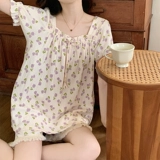 Хлопковая летняя пижама для принцессы, тонкая юбка, короткий рукав