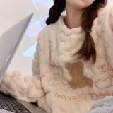 Мультяшная милая демисезонная коралловая бархатная утепленная пижама, фланелевый комплект, коллекция 2023