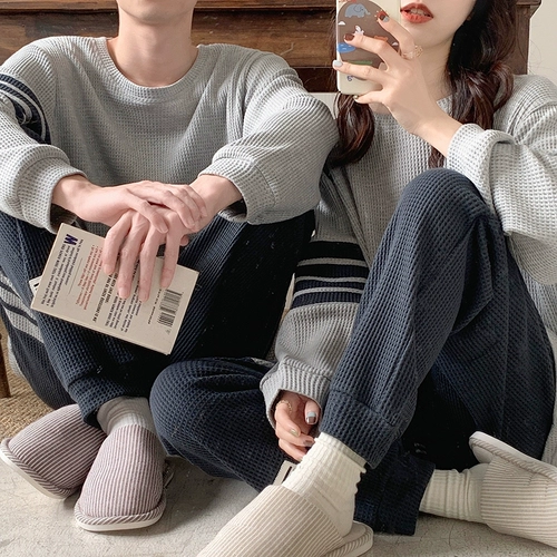 Осенняя пижама для влюбленных, хлопковый тонкий лонгслив, зимний комплект, коллекция 2023