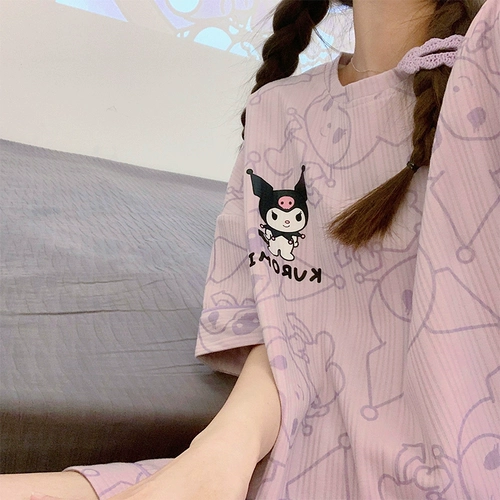 Мультяшная хлопковая летняя пижама, милый комплект для школьников, коллекция 2023