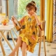 Váy ngủ mùa hè cotton mỏng rời ít phụ nữ ngọt ngào có thể được mặc bên ngoài đồ ngủ phụ nữ mùa hè cotton cộng với kích thước dịch vụ tại nhà - Đêm đầm