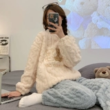 Мультяшная милая демисезонная коралловая бархатная утепленная пижама, фланелевый комплект, коллекция 2023