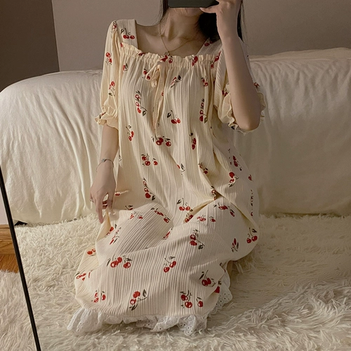 Летняя тонкая милая хлопковая пижама, юбка для отдыха, цветочный принт, коллекция 2022