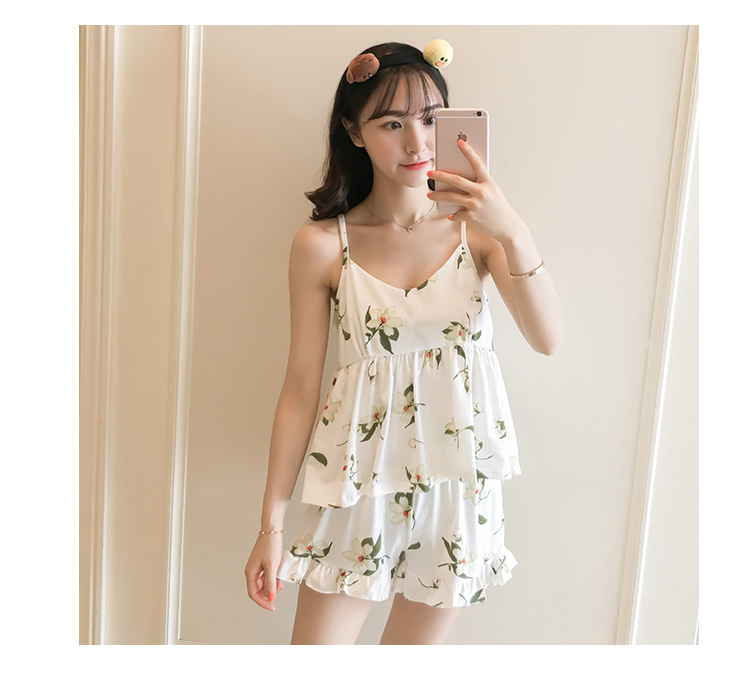Bộ đồ ngủ nữ bằng vải cotton mùa hè hai mảnh phù hợp với phiên bản Hàn Quốc của sinh viên tươi gợi cảm có thể mặc mùa hè phục vụ tại nhà mùa hè các kiểu đồ bộ đẹp