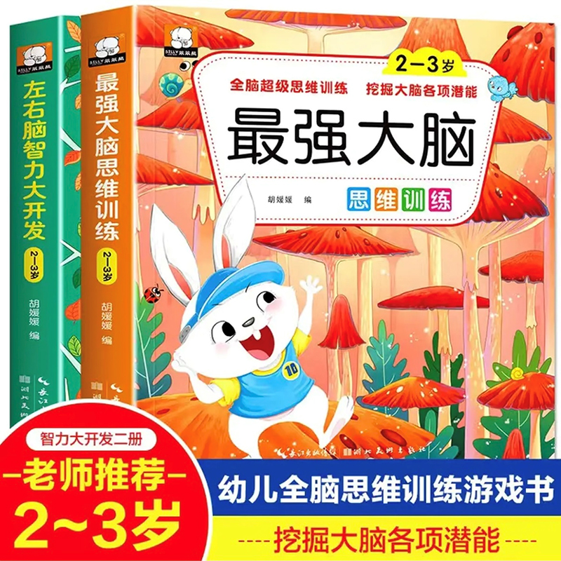 2-3岁最强大脑+智力开发 2册1018道题