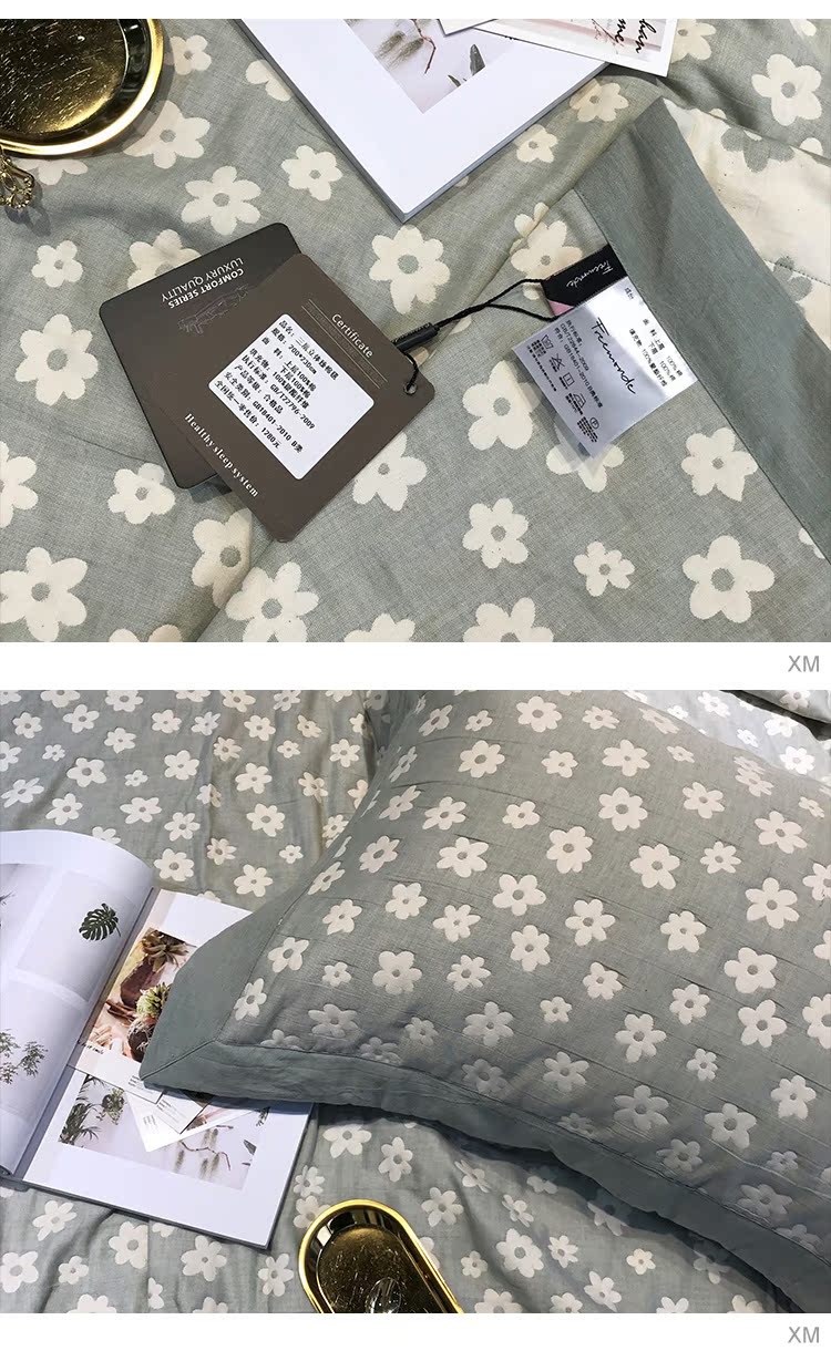 Khăn trải giường cotton châu Âu một mảnh sọc phong cách châu Âu và Mỹ được nhồi bông bởi bông mùa hè dày tấm đôi bộ drap giường giá rẻ