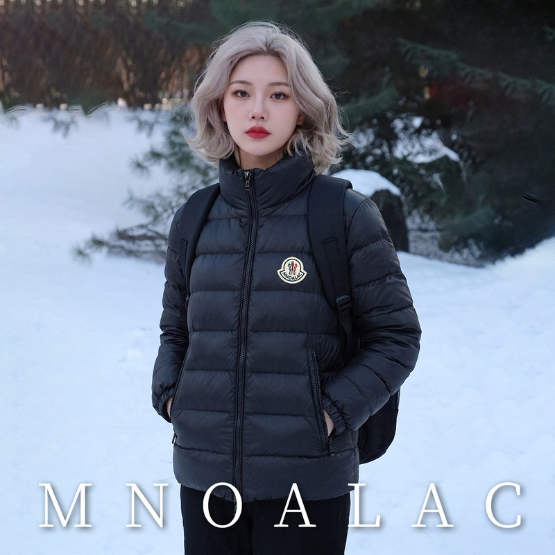Moncler-Style Stand-Collar Black down Jacket for Men and Women, Autumn and Winter Thickened Lightweight White Duck down Versatile Slim-Fit Short Coat Moncler-Style Stand-Collar Black down Jacket for Men and Women, Autumn and Winter Thickened Lightweight White Duck down Versatile Slim-Fit Short Coat