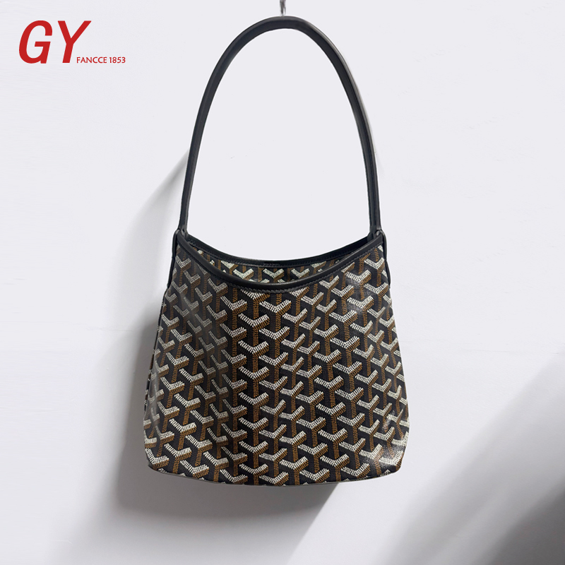 French Minihobo Hobo Bag Canvas Underarm Bag Zipper Tote Bag Genuine Leather Handbag Mini Mommy Shopping Bag