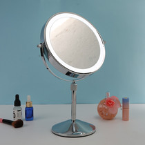 8-inch desktop double-sided circular luminous bench mirror led lamp mirror 3 times 5 times 7 times 10 times enlarged Cosmetic mirror can be lifted
