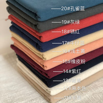 Tighter wash scrub spring and summer cotton and linen fabric thickened texture plain color Zou hemp casual clothing fabric