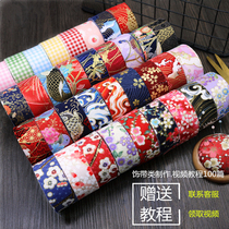 Hesheng flower hair accessories diy material fine work Flower hairpin hot stamping cotton cut fabric strip 3cm wide