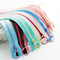 30cm3 Long Candy Color Contrast Zipper Color Pull Ring Large Pass Closed Tail Zipper Resin Smooth Zipper