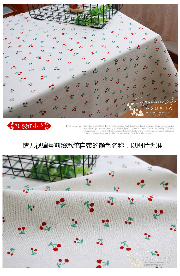 Hoa in cotton linen chất liệu Cát phát hành handmade tự làm khăn trải bàn rèm vải nền linen vải vải