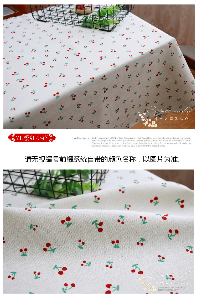 Hoa in cotton linen chất liệu Cát phát hành handmade tự làm khăn trải bàn rèm vải nền linen vải vải