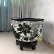 Jingdezhen ceramic fish tank office one meter water lily lotus flower tank large water tank household living room courtyard medium