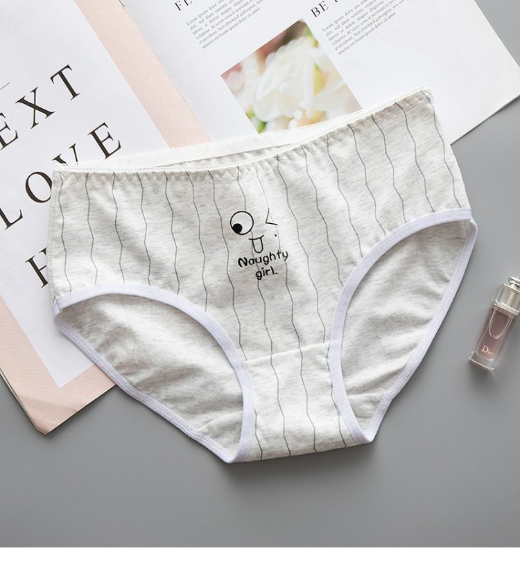 Phim hoạt hình gợi cảm màu đỏ lưới đồ lót phụ nữ cotton thắt lưng nữ quần cotton tam giác đáy quần 100% cotton đồ lót nam nữ