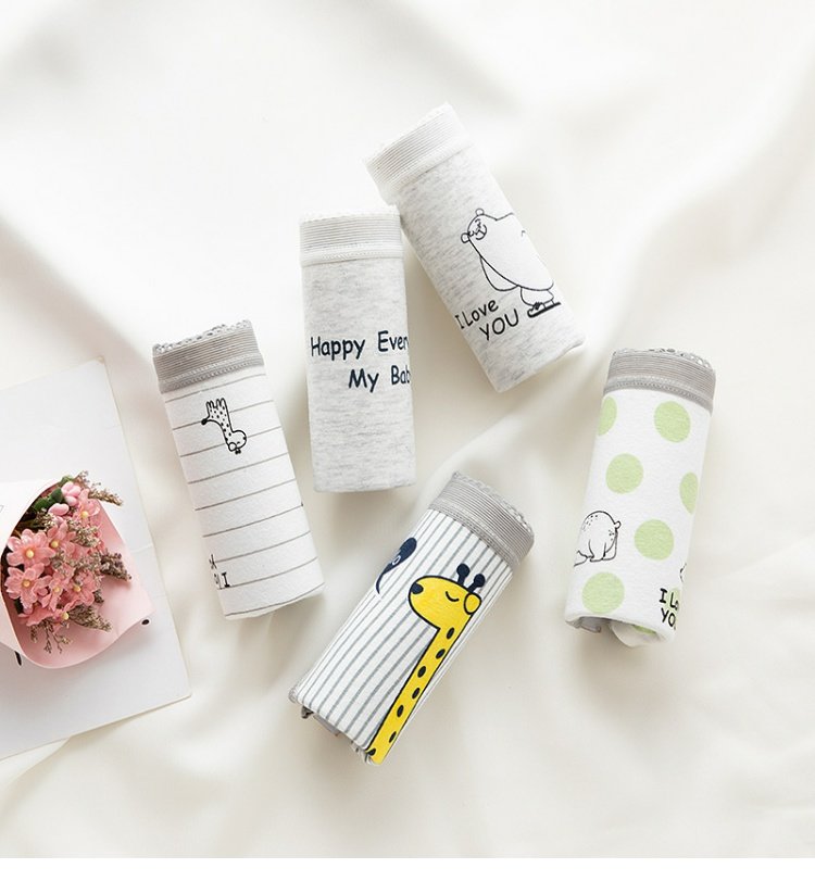 100% cotton quilt kháng khuẩn cotton eo đồ lót gợi cảm dễ thương in phụ nữ cotton tam giác đáy quần bán buôn quần lot nam