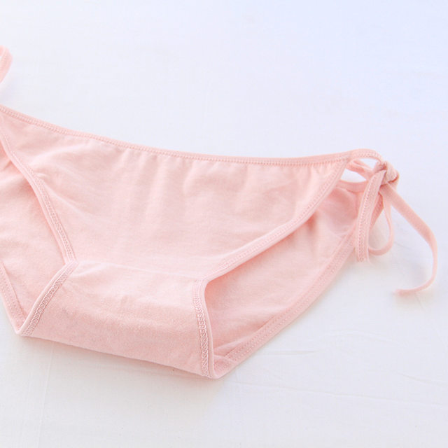 ຊຸດຊັ້ນໃນ sexy ຍີ່ປຸ່ນ 100% cotton antibacterial low-waist girl's thong lace-up Nordic girl's underwear
