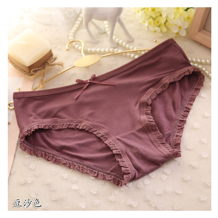 Sợi than tre 100% cotton phương thức sinh viên dễ thương sexy thấp eo triangle ladies đồ lót bán buôn