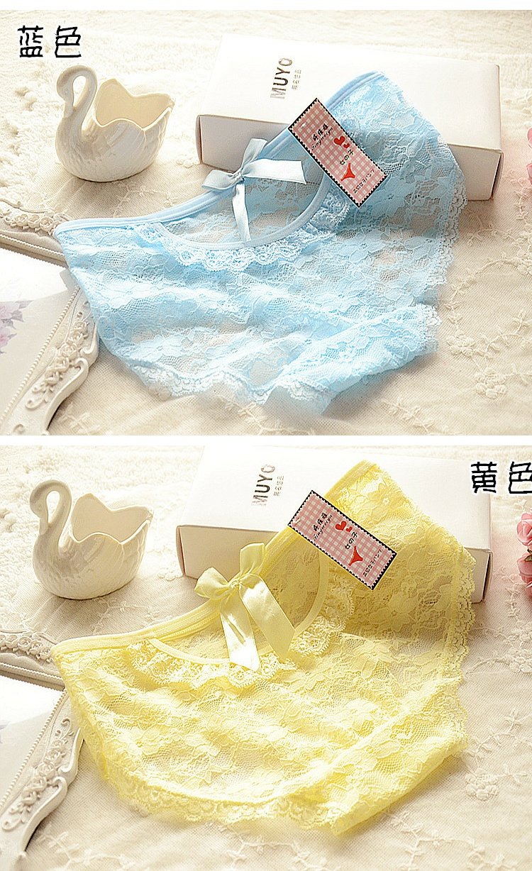 Quần lót nữ ren gợi cảm quyến rũ dễ thương trong suốt tóm tắt lưới thấp eo nữ mùa hè rỗng bán buôn mua bán quần lót nữ chưa giặt