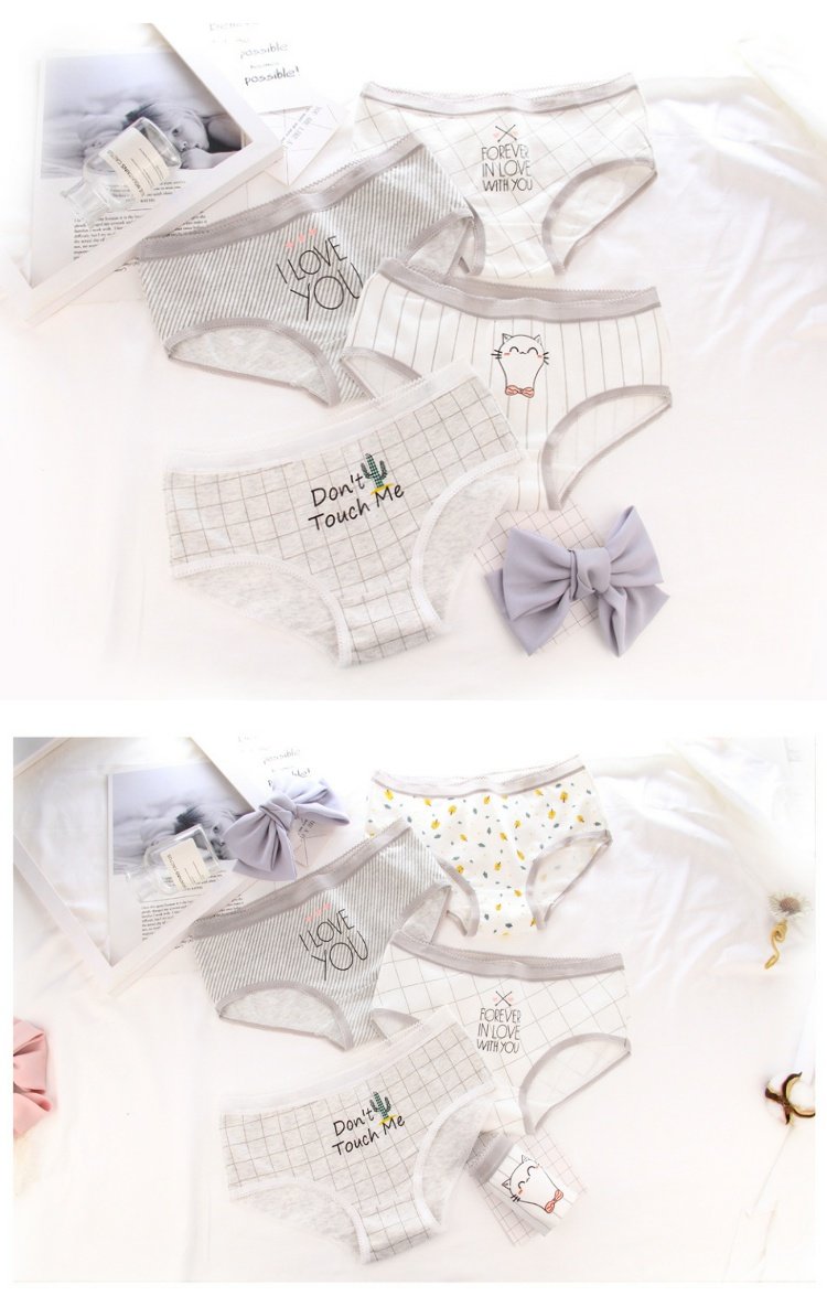 Đồ lót nữ 100% cotton 裆 cotton gợi cảm mid-kháng khuẩn dễ thương Đồ lót cho mèo quần lót nữ cotton hoạt hình