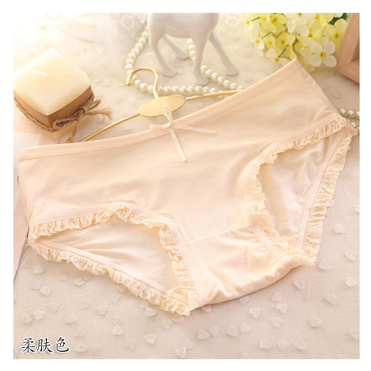 Sợi than tre 100% cotton phương thức sinh viên dễ thương sexy thấp eo triangle ladies đồ lót bán buôn