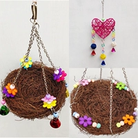 Handmade Bird Nest Bird Toy Parrot Toy Ladder Swing Station Ring Squid Bone Bird Lồng Vật tư - Chim & Chăm sóc chim Supplies cám cho chào mào