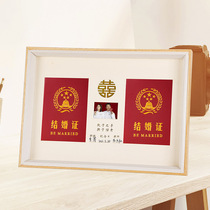 Marriage certificate photo frame registration this commemorative display table can collect diy festival commemorative gift ornaments that can be hung on the wall