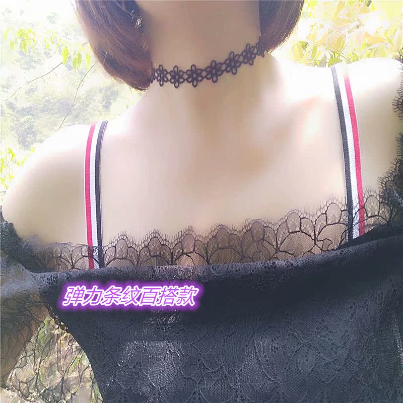 Sexy openwork ren hoa áo ngực với dây đeo đồ lót vô hình dây đeo vai phụ kiện chéo đẹp trở lại treo cổ màu đen quan lot nu