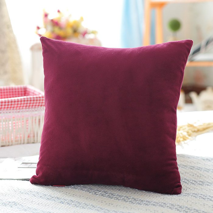 Pure color plush hug pillow cover without core Nordic sofa cushions office car hugging back cushions headback cushions-Taobao