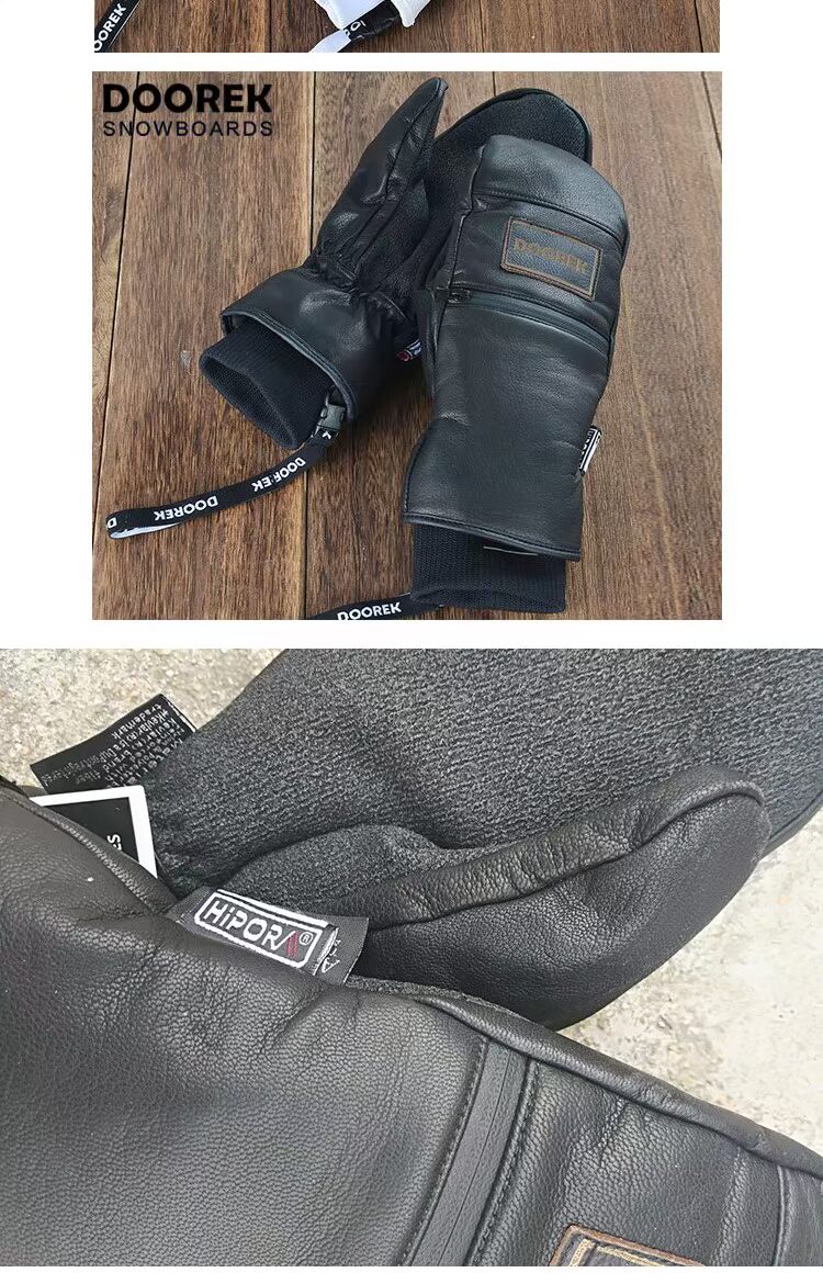 Mới nấm đầu sợi Kevlar nam và nữ găng tay trượt tuyết Kevlar đầy đủ da skier ngột ngạt - Găng tay bao tay