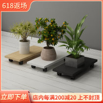 Brief Solid Wood Desktop Computer Heat Dissipation Case Towed Planker Mobile Pulley Rack Host Base Tray