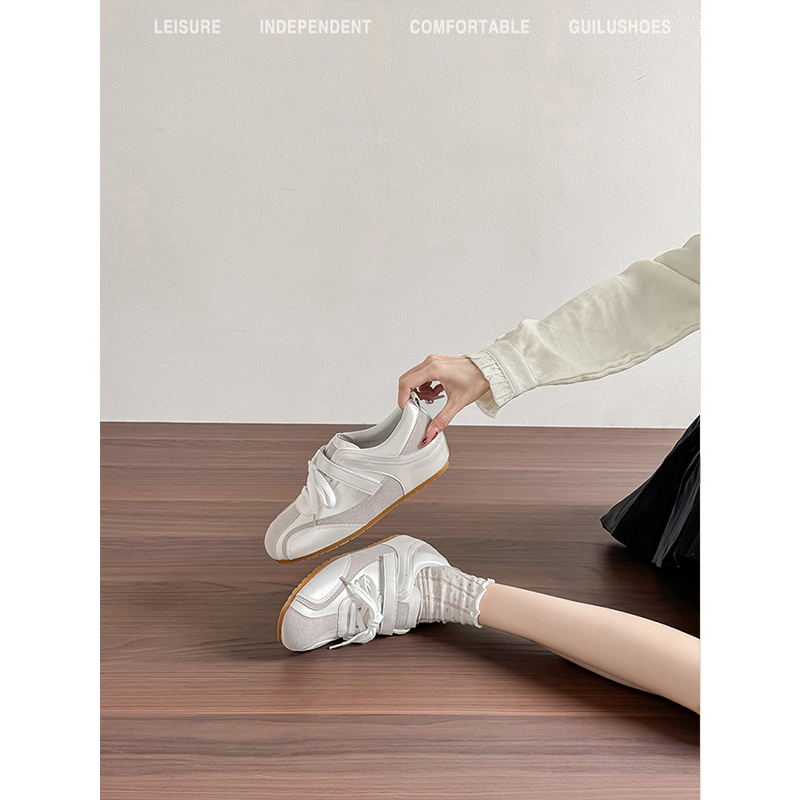 Trainee Genuine Leather Version~ Velcro Ballet Training Shoes for Women 2026 Spring New Satin Casual Racing Ballet Shoes