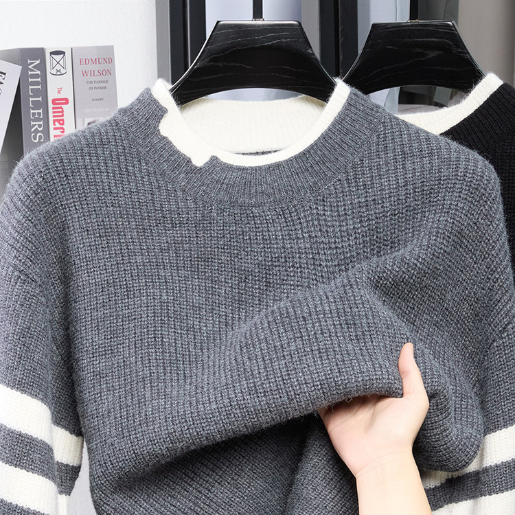 Round Neck Jacquard Pullover Universal Warm Knit Sweater/Sweater Round Neck Jacquard Pullover Universal Warm Knit Sweater/Sweater
