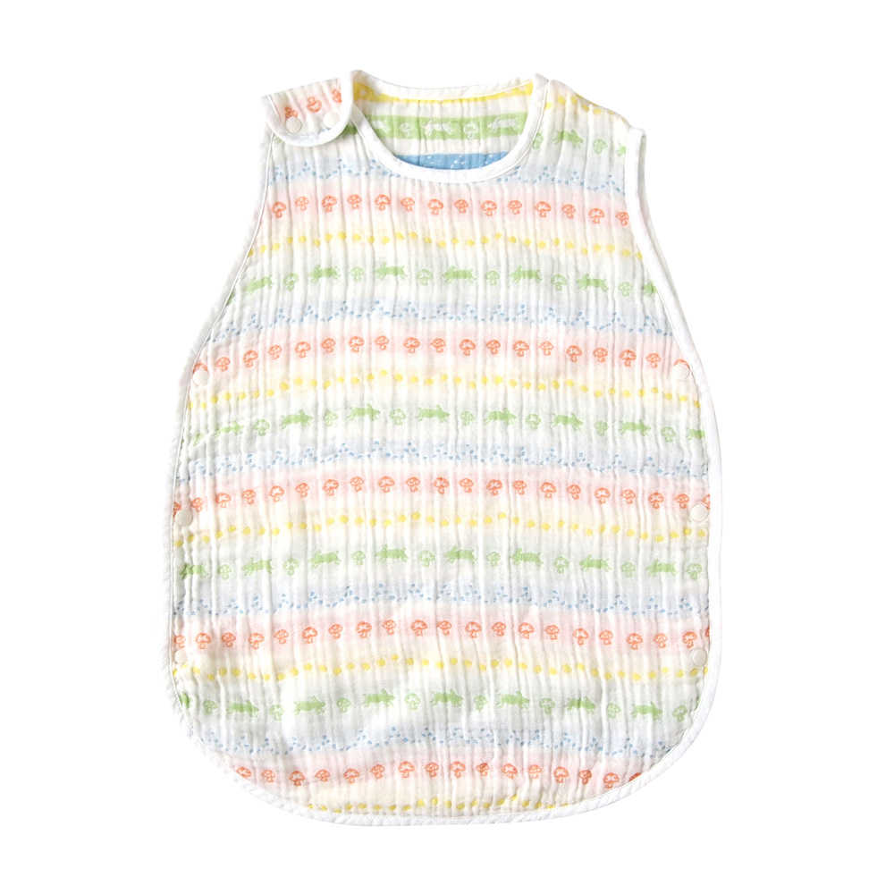 现货 日本本土hoppetta彩虹蘑菇夏天款四层纱布婴儿睡袋防踢被