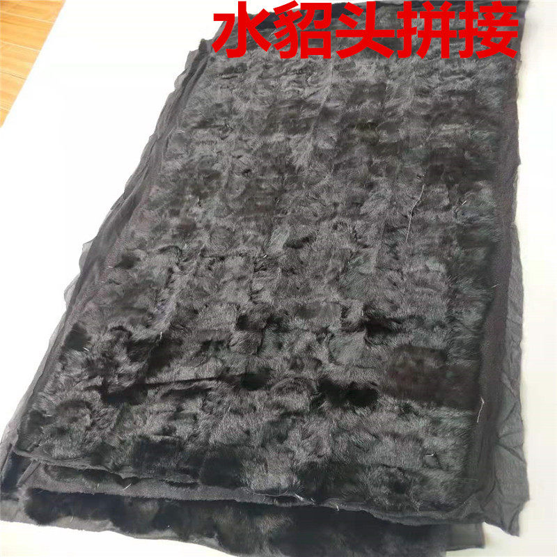 Mink head stitches blanket mattress clothing fabric inside bile fur in one hand DIY real-mink fur accessories