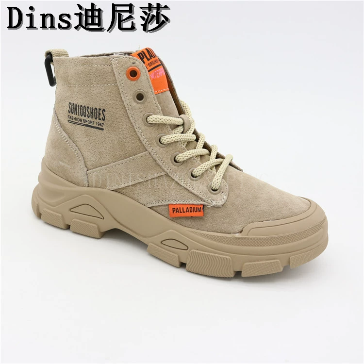 Giày nữ Denisa giày bốt ngắn nữ 2019 mẫu thu đông 52073 đế dày da thật mờ Martin boots nữ 80 - Giày ống