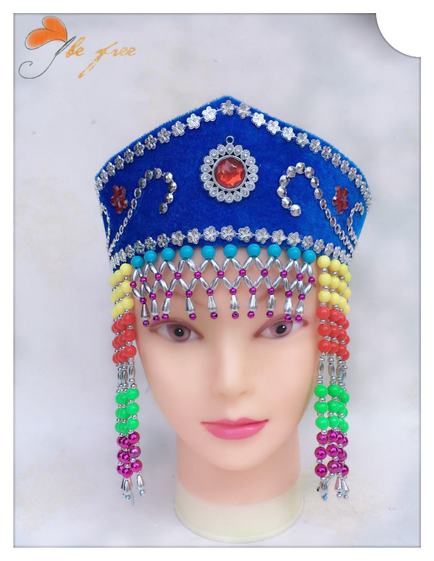 Mongolian head decorated with female dance performance adult children adjustable hat lady without top Mongolian hat Xinjiang hat