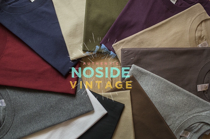 NOSIDE VINTAGE Ami base đế cứng màu Mỹ nặng 265g vải cotton ngắn tay áo thun trắng nam