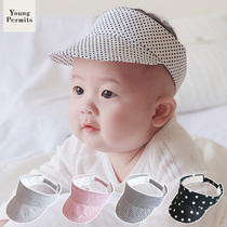 3-18 months baby empty top fontanelle guard summer thin cotton adjustable baby sun shade duck tongue hat
