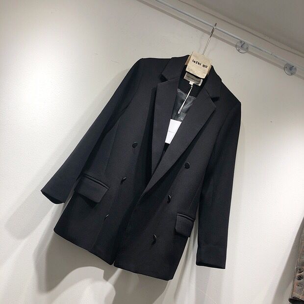 Hàn Quốc Dongdaemun 2018 thu đông mới ve áo nhỏ phù hợp với áo hai dây dài tay nữ nền móng áo blazer nữ