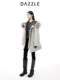 DAZZLE 2025 winter new snow leopard series fur collar hooded mid-length down jacket for women