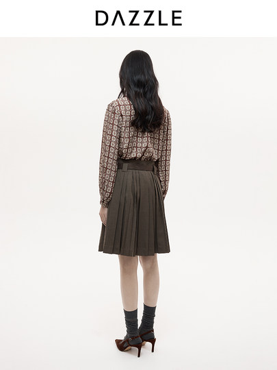 [Hot-Selling Restock] Dazzle 25 Autumn/Winter Sheep Wool Blend Fine-Woven Pleated Structure Skirt