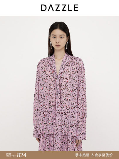 DAZZLE 2025 Frühjahr neues französisches Blumen-Hemdoberteil im europäischen Stil