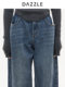 DAZZLE jeans women's 25 autumn and winter loose retro blue wide-leg pants