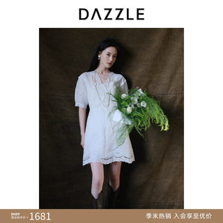 DAZZLE 地素连衣裙2025年春夏新款重工镂空刺绣裙