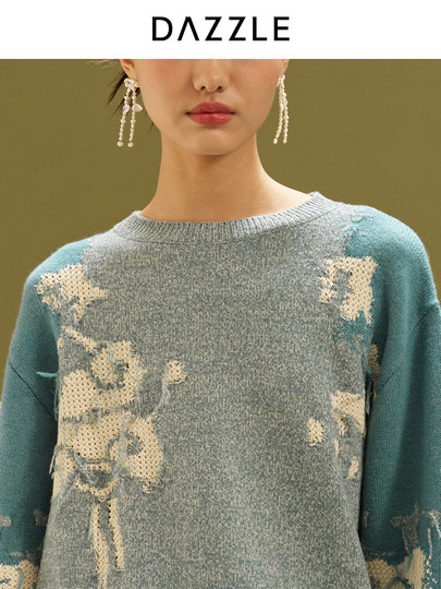 [В стиле Шу Ци] [Зимняя серия Green Winter] Женский свитер DAZZLE, новинка зимы 25, вязаная одежда в китайском стиле