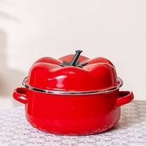 Thickened enamel rebase soup pot flat bottom saucepan oven with steaming sheet gas stove